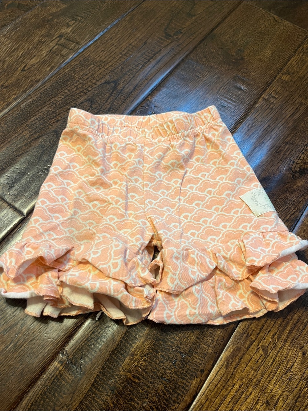 Peach ruffle shorts